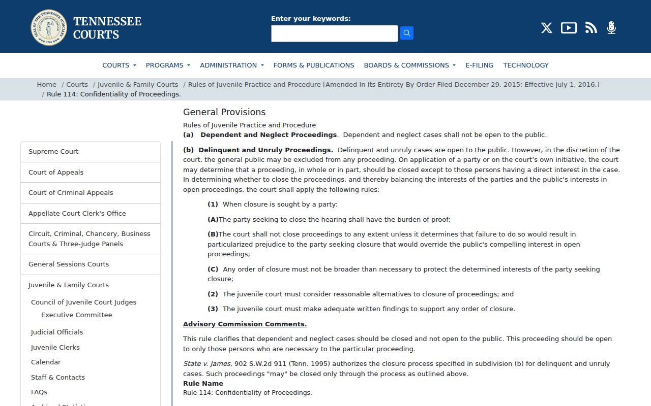 Lincoln County case lookup limits under juvenile confidentiality rules