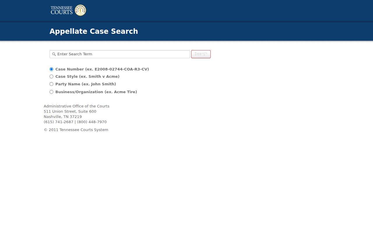 Lincoln County case lookup through Tennessee Public Case History