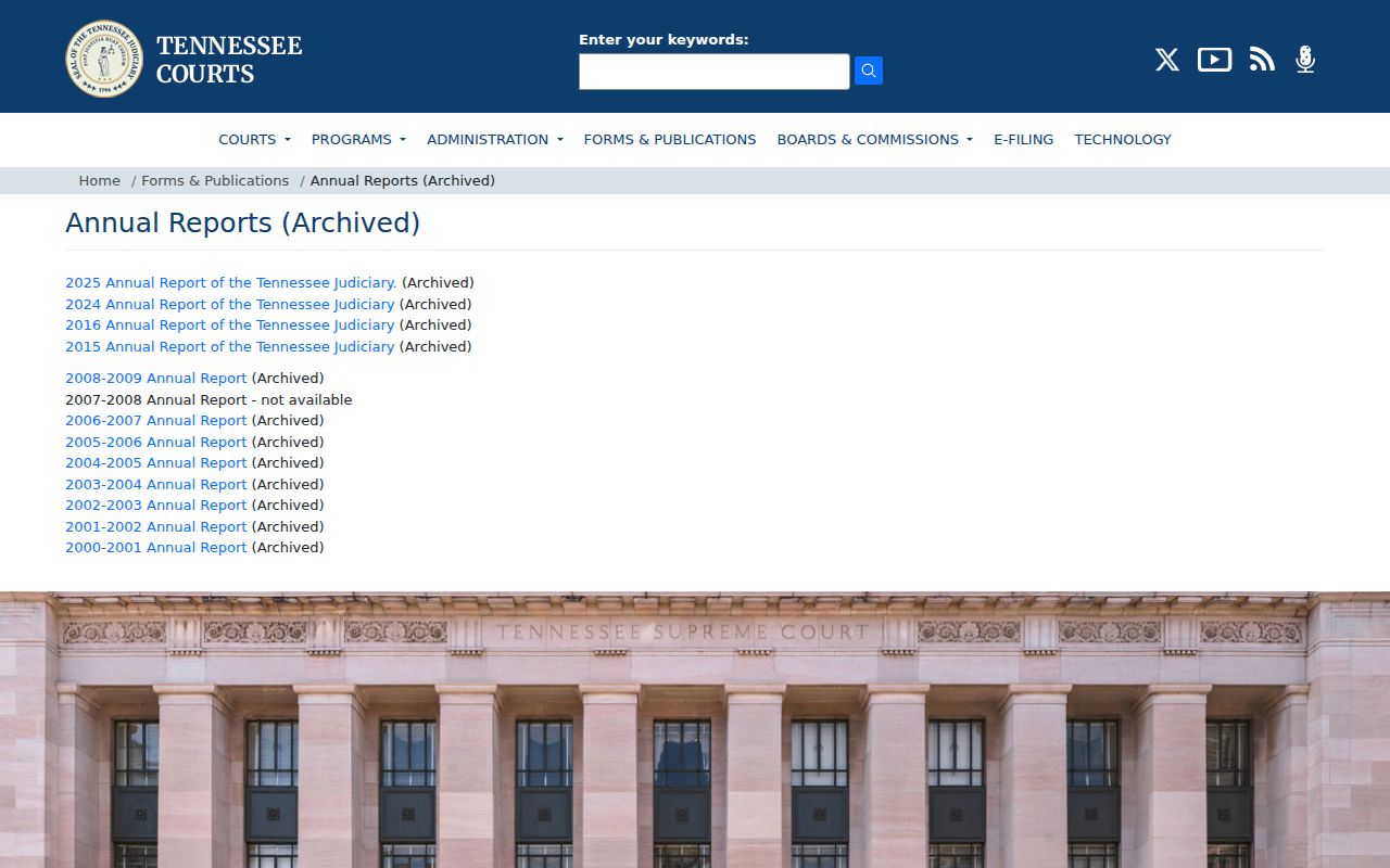 Lincoln County court calendar context from Tennessee AOC annual reports
