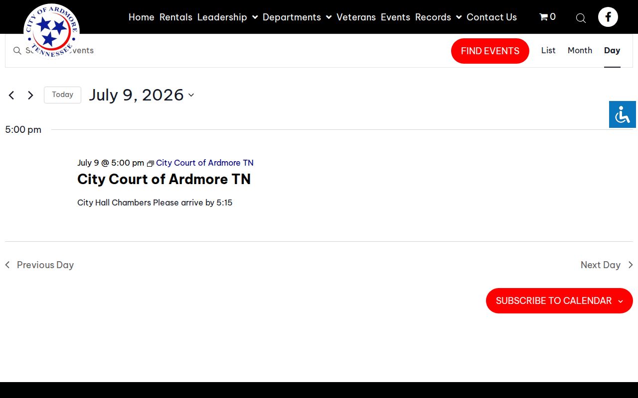 Lincoln County court date details for an Ardmore municipal session