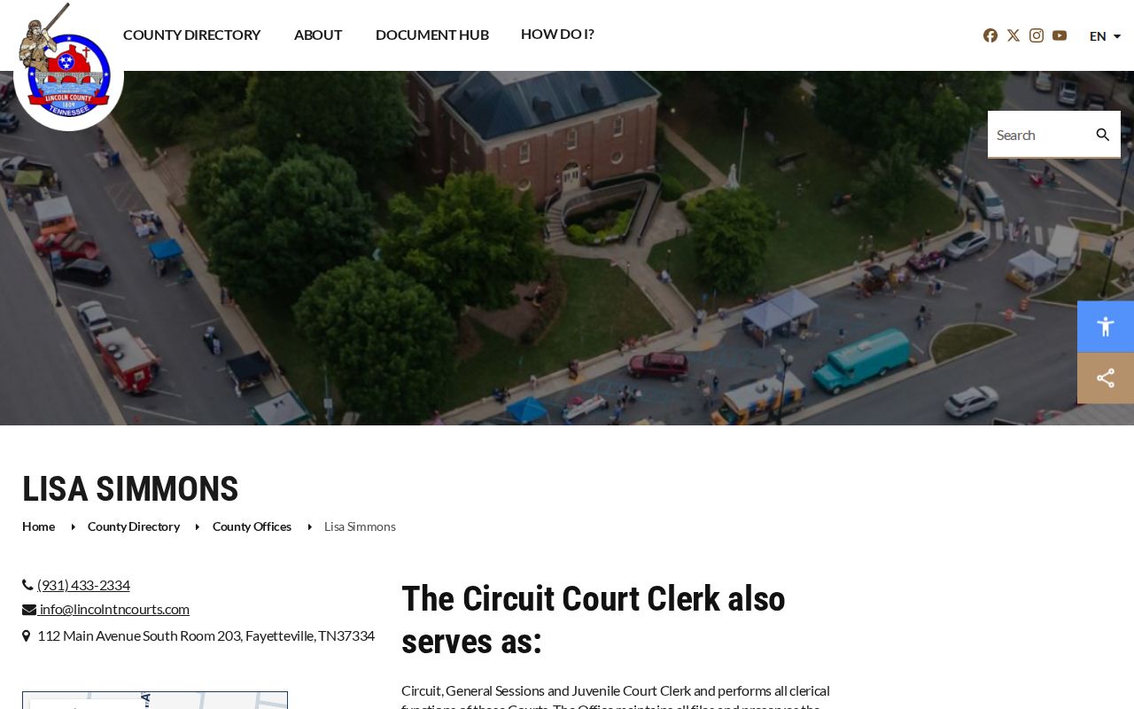 Lincoln County Circuit Court docket clerk page