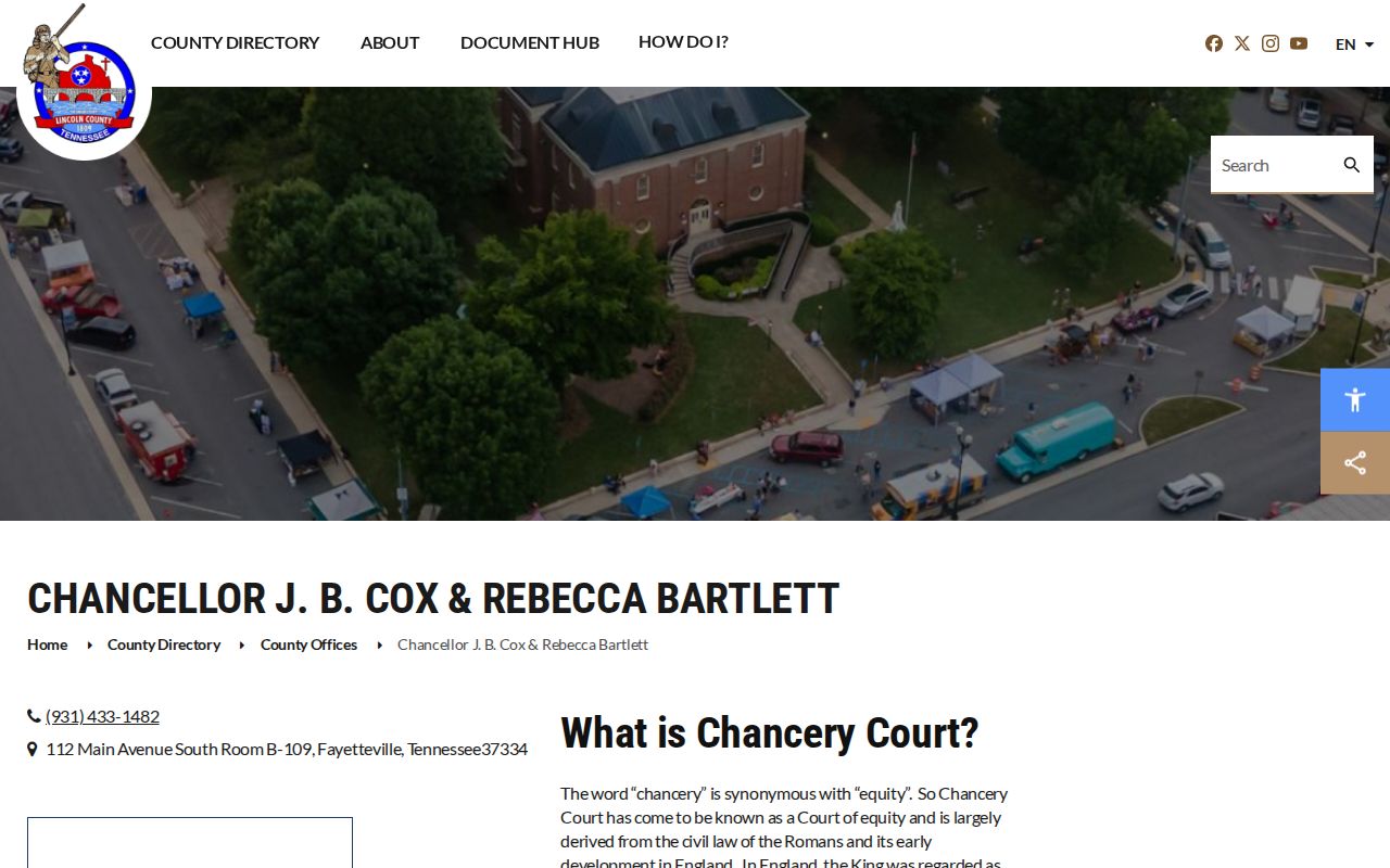 Lincoln County Chancery court docket clerk page